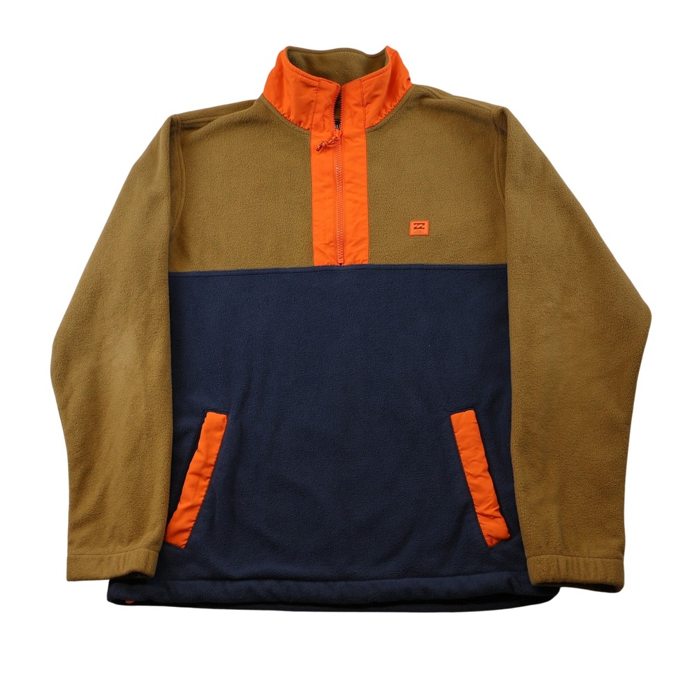 Billabong Mens M Fleece Pullover Tan Navy Orange Adventure Division M6403BAT